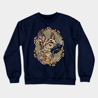 German Shepherd - Floral Crewneck Sweatshirt